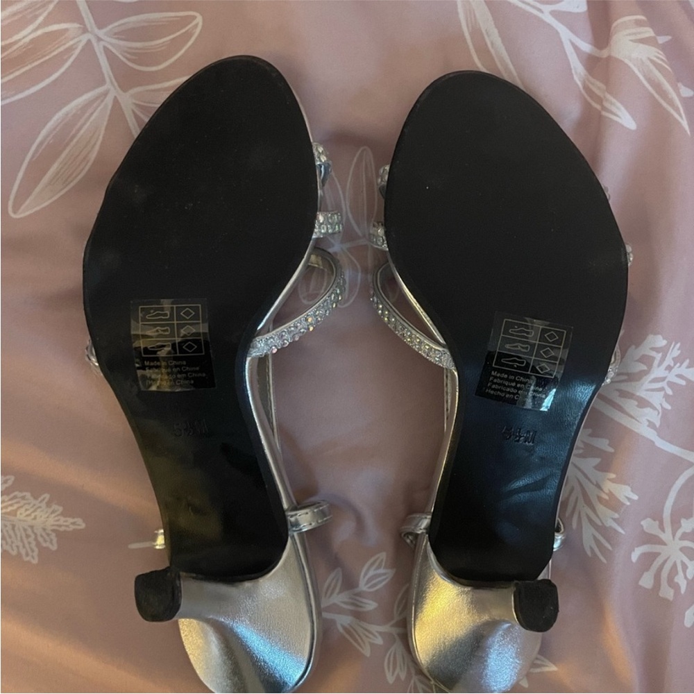 Strappy Heels -Silver Rhinestone - Picture 3 of 6